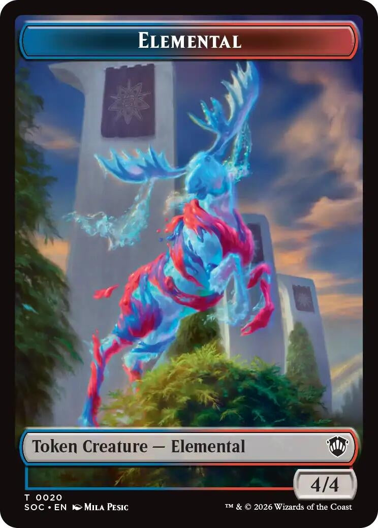 Image for Elemental (0020) // Manifest Double-Sided Token (20 // 30) (Secrets of Strixhaven) - Magic: The Gathering