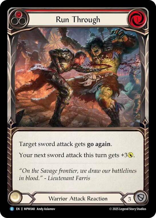 Image for Run Through (Red) (MPW048) (Mastery Pack Warrior) - Flesh and Blood TCG