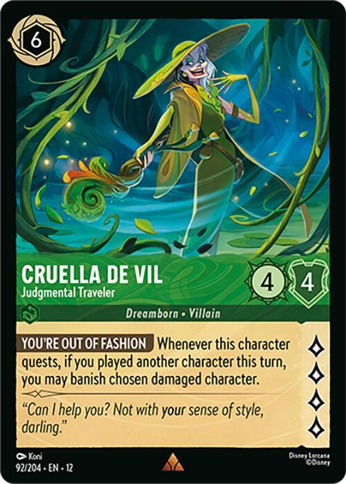 Image for Cruella De Vil - Judgmental Traveler (92/204) (Wilds Unknown) - Disney Lorcana