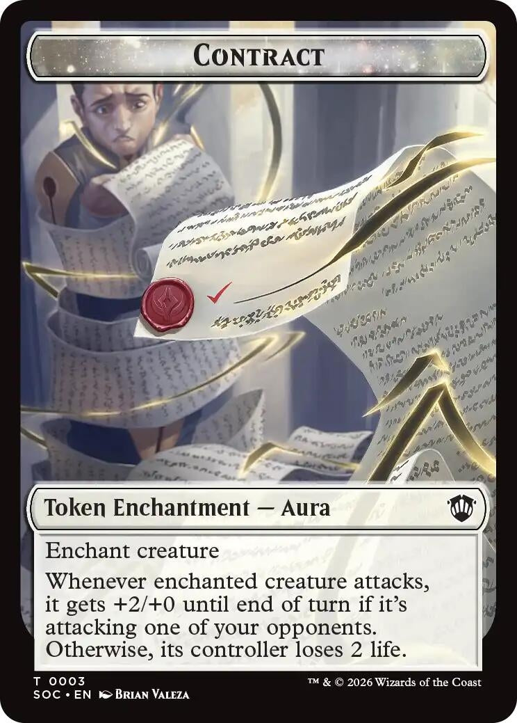 Image for Contract // Pegasus Double-Sided Token (3 // 5) (Commander: Secrets of Strixhaven) - Magic: The Gathering