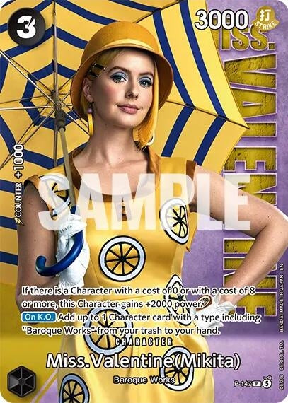 Image for Miss.Valentine (Mikita) - P-147 (Premium Card Collection -Live Action Edition Vol.2 Baroque Works-) (P-147) (One Piece Promotion Cards) - One Piece Card Game