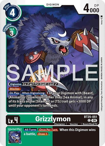 Image for Grizzlymon - BT25-051 (BT25-051 C) (Dual Revolution) - Digimon Card Game