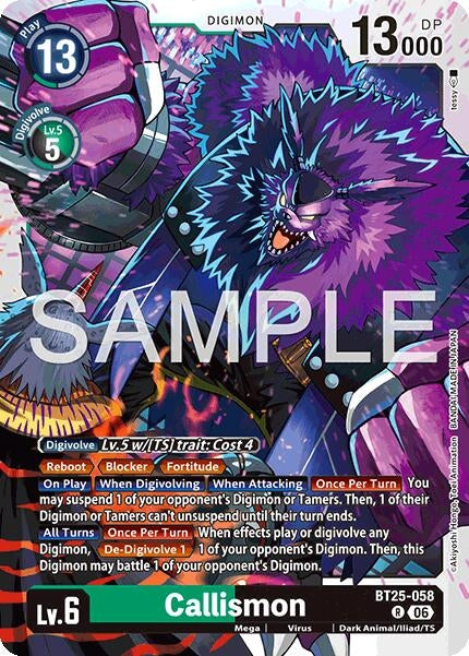 Image for Callismon (BT25-058 R) (Dual Revolution) - Digimon Card Game