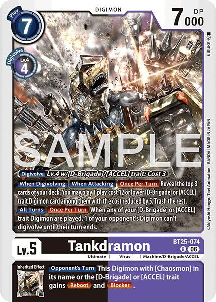 Image for Tankdramon (BT25-074 R) (Dual Revolution) - Digimon Card Game