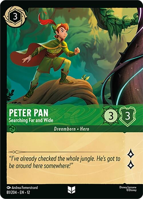 Image for Peter Pan - Searching Far and Wide (Foil) (81/204) (Wilds Unknown) - Disney Lorcana