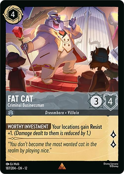 Image for Fat Cat - Criminal Businessman (187/204) (Wilds Unknown) - Disney Lorcana