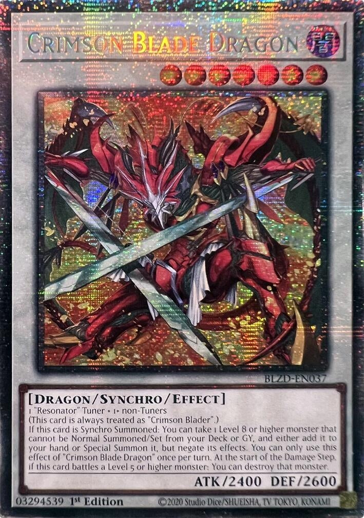 Image for Crimson Blade Dragon (Starlight Rare) (BLZD-EN037) (Blazing Dominion) - YuGiOh