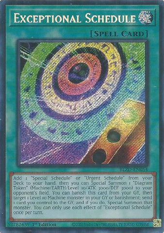 Image for Exceptional Schedule (BLZD-EN054) (Blazing Dominion) - YuGiOh
