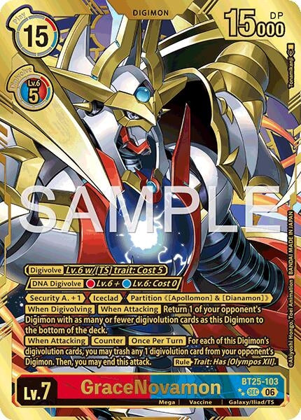 Image for GraceNovamon (Rare Pull) (BT25-103 SEC) (Dual Revolution) - Digimon Card Game