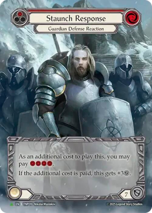 Image for Staunch Response (Red) (Marvel) - TNP019 (TNP019) (Flesh and Blood: Promo Cards) - Flesh and Blood TCG