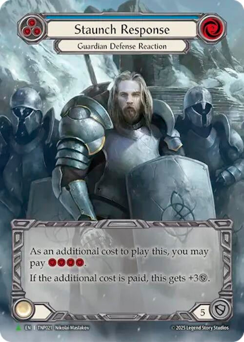 Image for Staunch Response (Blue) (Marvel) - TNP020 (TNP019) (Flesh and Blood: Promo Cards) - Flesh and Blood TCG