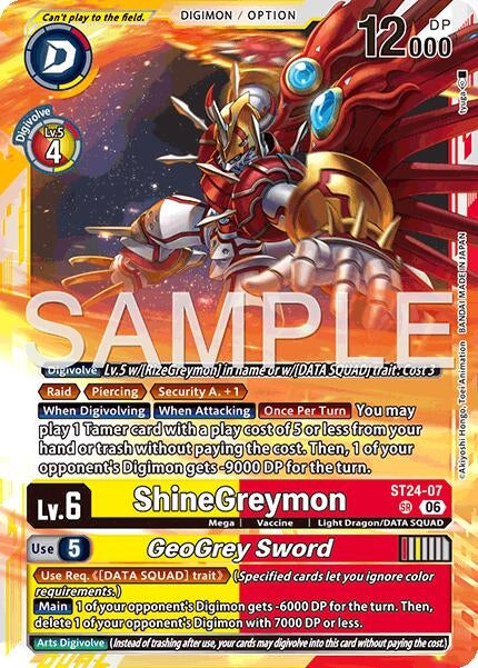 Image for ShineGreymon // GeoGrey Sword (ST24-07 SR) (Starter Deck 24: Data Squad) - Digimon Card Game