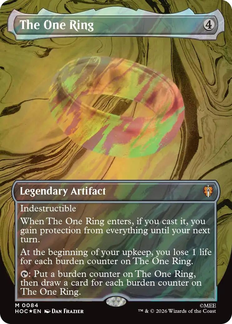 Image for The One Ring (Borderless) (Surge Foil) (84) (The Hobbit: Eternal-Legal) - Magic: The Gathering