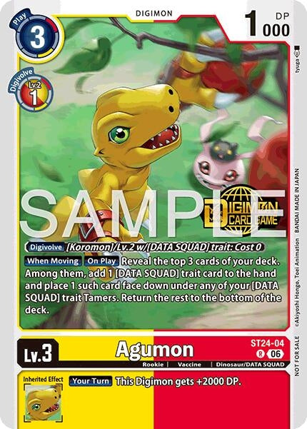 Image for Agumon (Welcome Tamers Pack Vol.2) (ST24-04 R) (Starter Deck 24: Data Squad Release Event Cards) - Digimon Card Game
