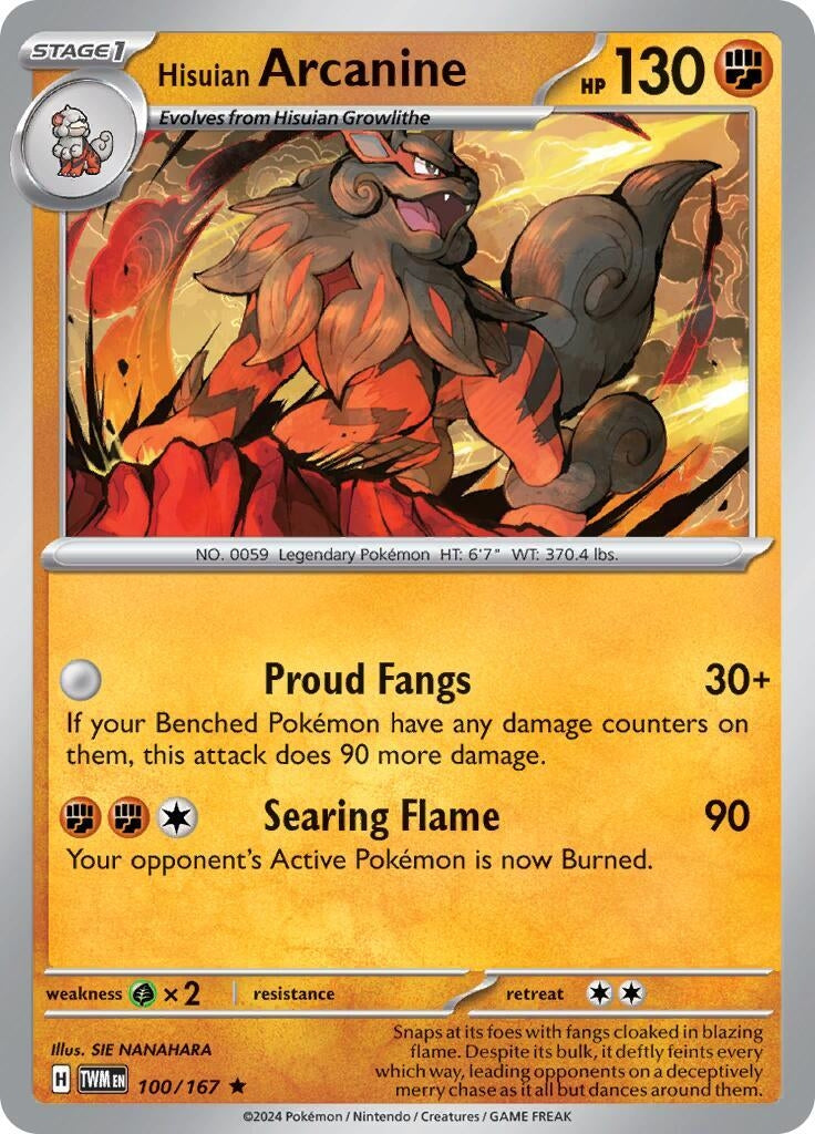Image for Hisuian Arcanine - 100/167 (Non-Holo) (100/167) (Deck Exclusives) - Pokemon