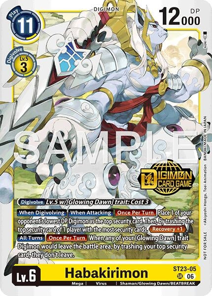 Image for Habakirimon (Welcome Tamers Pack Vol.2) (ST23-05 SR) (Starter Deck 23: Beatbreak Release Event Cards) - Digimon Card Game