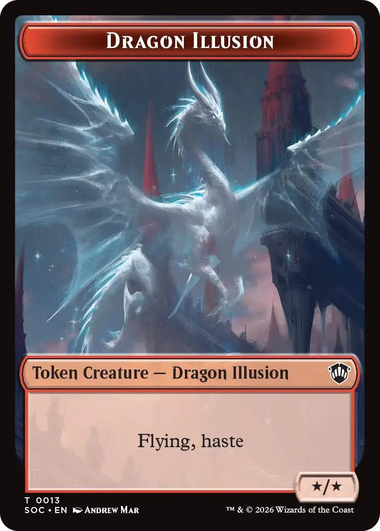 Image for Dragon Illusion // Elemental (0019) Double-Sided Token (13 // 19) (Commander: Secrets of Strixhaven) - Magic: The Gathering