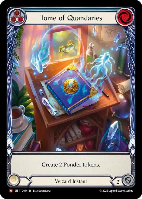 Image for Tome of Quandaries (Blue) (Extended Art) (OMN133) (Omens of the Third Age) - Flesh and Blood TCG