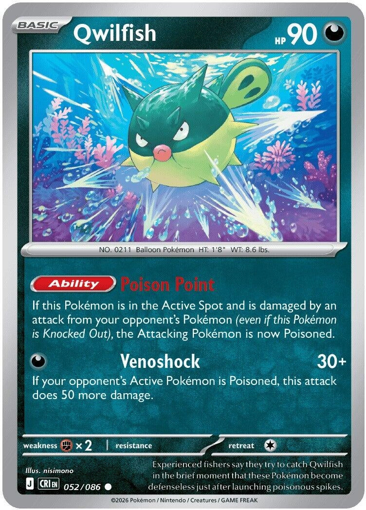 Image for Qwilfish (052/086) (ME04: Chaos Rising) - Pokemon