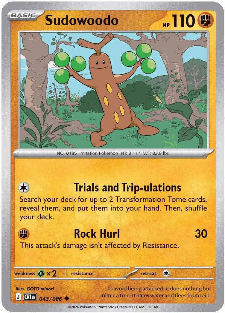 Image for Sudowoodo (043/086) (ME04: Chaos Rising) - Pokemon