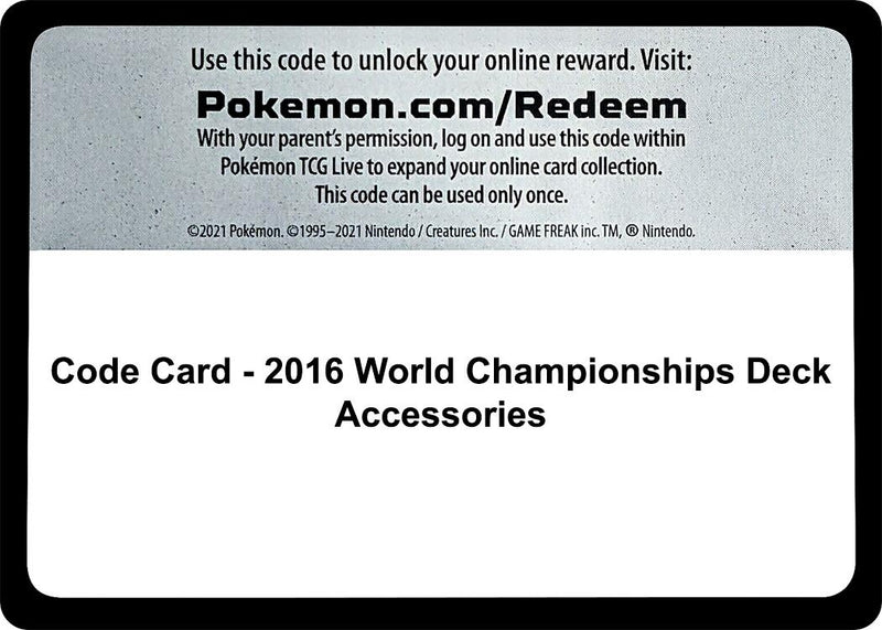 Image for Code Card - 2016 World Championships Deck Accessories (World Championship Decks) - Pokemon