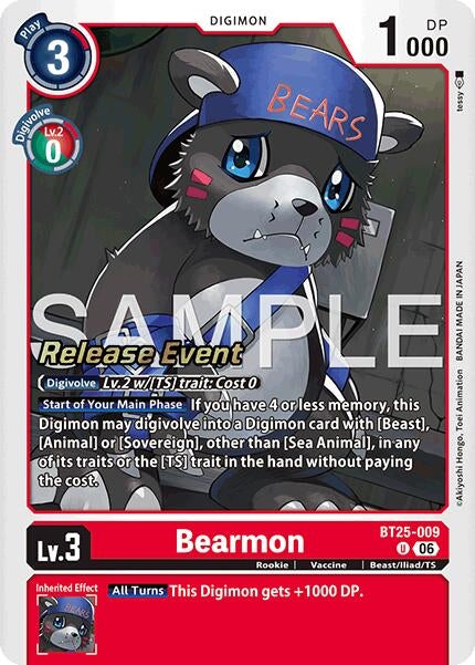 Image for Bearmon - BT25-009 (BT25-009 U) (Dual Revolution Release Event Cards) (BT-25_PR) - Digimon Card Game