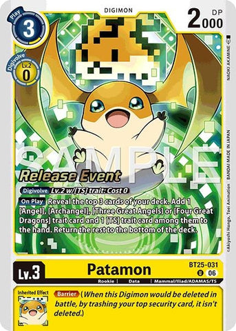 Image for Patamon (BT25-031 U) (Dual Revolution Release Event Cards) (BT-25_PR) - Digimon Card Game