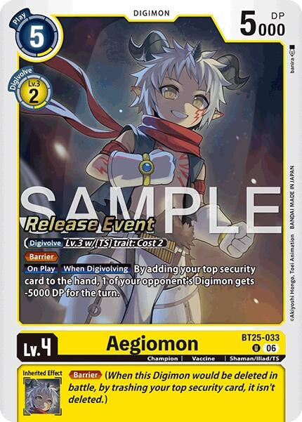 Image for Aegiomon (BT25-033 U) (Dual Revolution Release Event Cards) (BT-25_PR) - Digimon Card Game