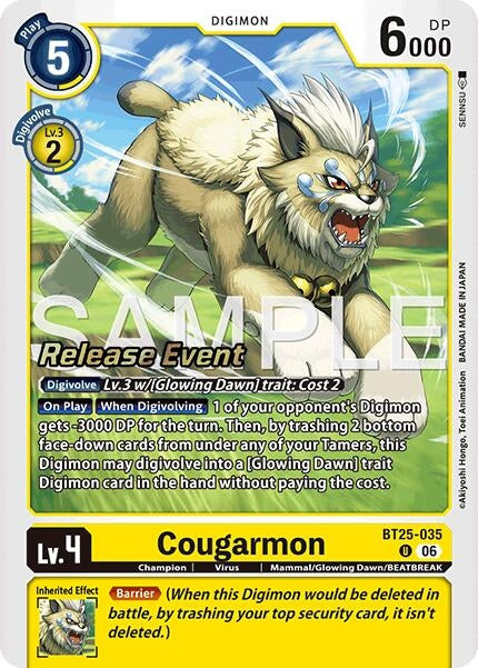 Image for Cougarmon (BT25-035 U) (Dual Revolution Release Event Cards) (BT-25_PR) - Digimon Card Game