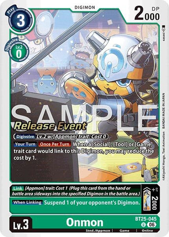 Image for Onmon (BT25-045 U) (Dual Revolution Release Event Cards) (BT-25_PR) - Digimon Card Game