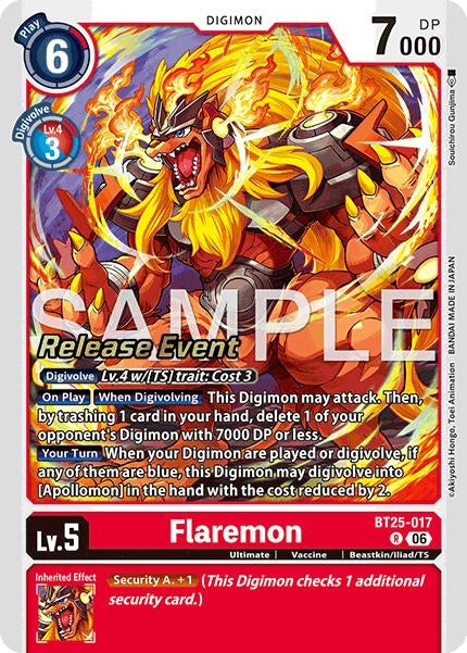 Image for Flaremon (BT25-017 R) (Dual Revolution Release Event Cards) (BT-25_PR) - Digimon Card Game