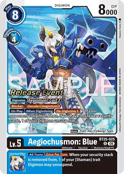 Image for Aegiochusmon: Blue (BT25-025 R) (Dual Revolution Release Event Cards) (BT-25_PR) - Digimon Card Game