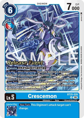 Image for Crescemon (BT25-026 R) (Dual Revolution Release Event Cards) (BT-25_PR) - Digimon Card Game