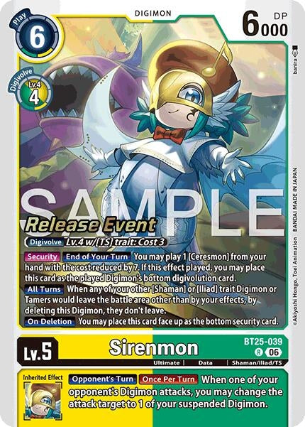 Image for Sirenmon (BT25-039 R) (Dual Revolution Release Event Cards) (BT-25_PR) - Digimon Card Game