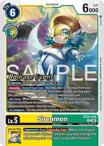 Image for Sirenmon (BT25-039 R) (Dual Revolution Release Event Cards) (BT-25_PR) - Digimon Card Game