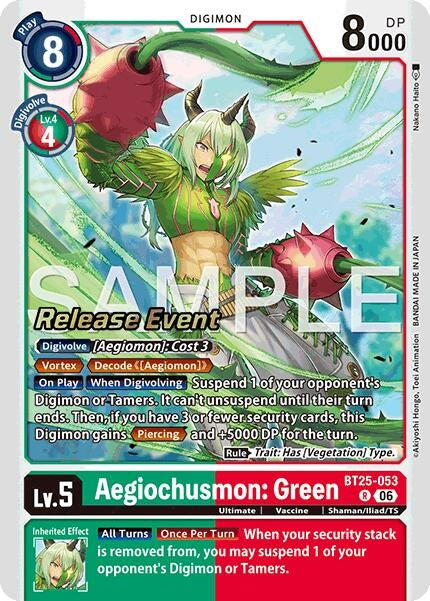 Image for Aegiochusmon: Green (BT25-053 R) (Dual Revolution Release Event Cards) (BT-25_PR) - Digimon Card Game