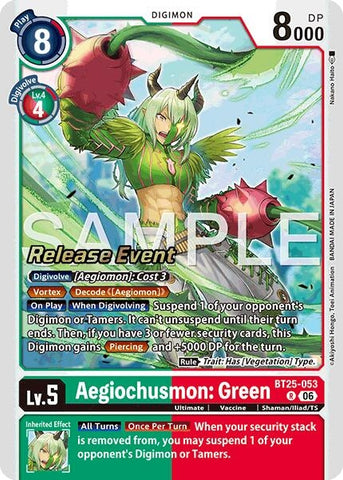 Image for Aegiochusmon: Green (BT25-053 R) (Dual Revolution Release Event Cards) (BT-25_PR) - Digimon Card Game