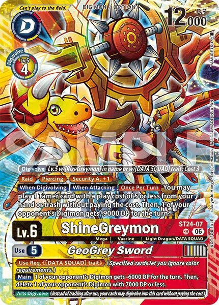 Image for ShineGreymon // GeoGrey Sword (Dual Revolution Release Event Participant) (ST24-07 SR) (Dual Revolution Release Event Cards) - Digimon Card Game
