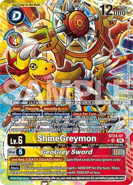 Image for ShineGreymon // GeoGrey Sword (Dual Revolution Release Event Winner) (ST24-07 SR) (Dual Revolution Release Event Cards) - Digimon Card Game