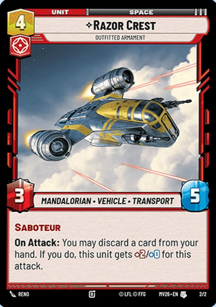 Image for Razor Crest - Outfitted Armament (2/2) (Event Exclusive Promos) - Star Wars: Unlimited