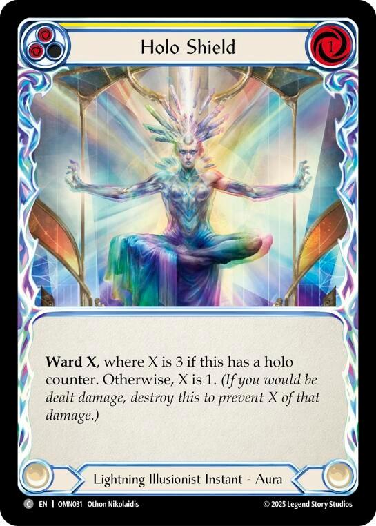 Image for Holo Shield (Yellow) (OMN031) (Omens of the Third Age) - Flesh and Blood TCG