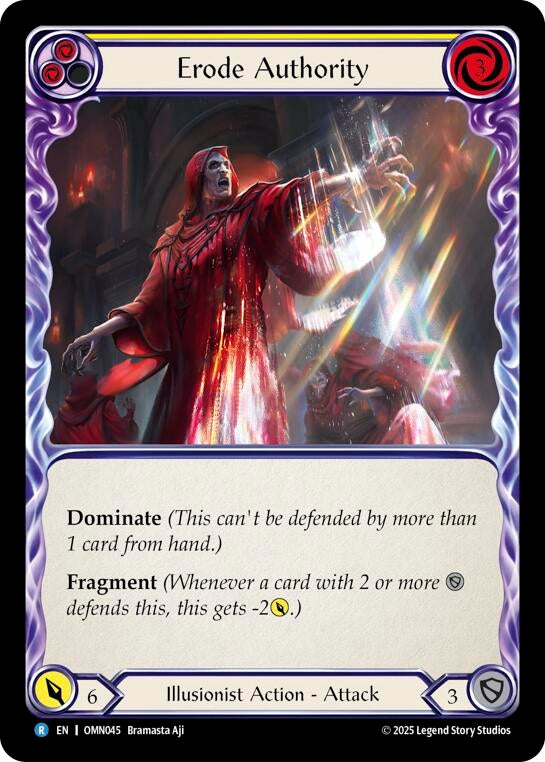 Image for Erode Authority (Yellow) (OMN045) (Omens of the Third Age) - Flesh and Blood TCG
