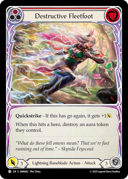 Image for Destructive Fleetfoot (Red) (OMN062) (Omens of the Third Age) - Flesh and Blood TCG