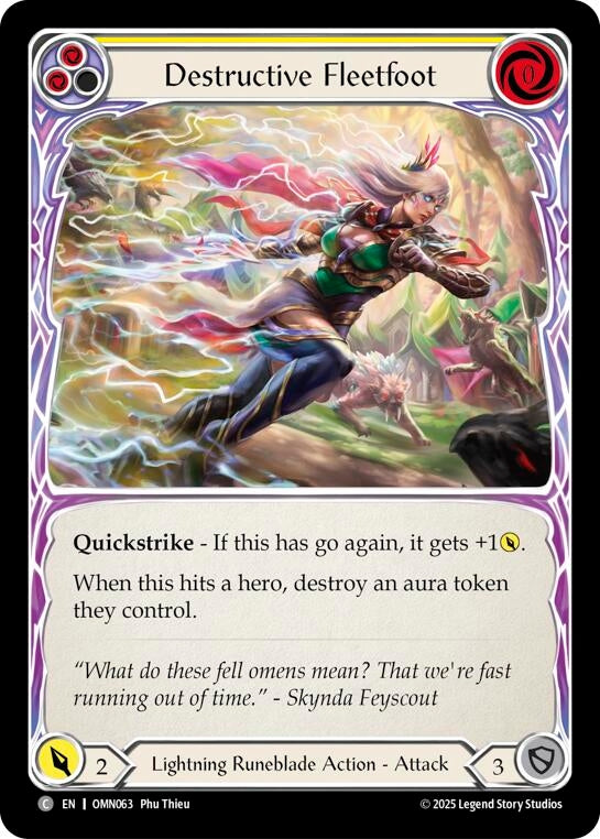 Image for Destructive Fleetfoot (Yellow) (OMN063) (Omens of the Third Age) - Flesh and Blood TCG
