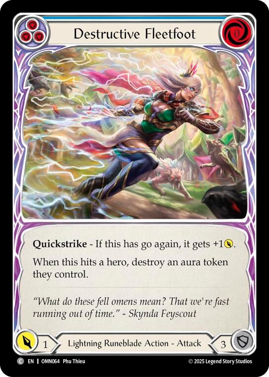 Image for Destructive Fleetfoot (Blue) (OMN064) (Omens of the Third Age) - Flesh and Blood TCG