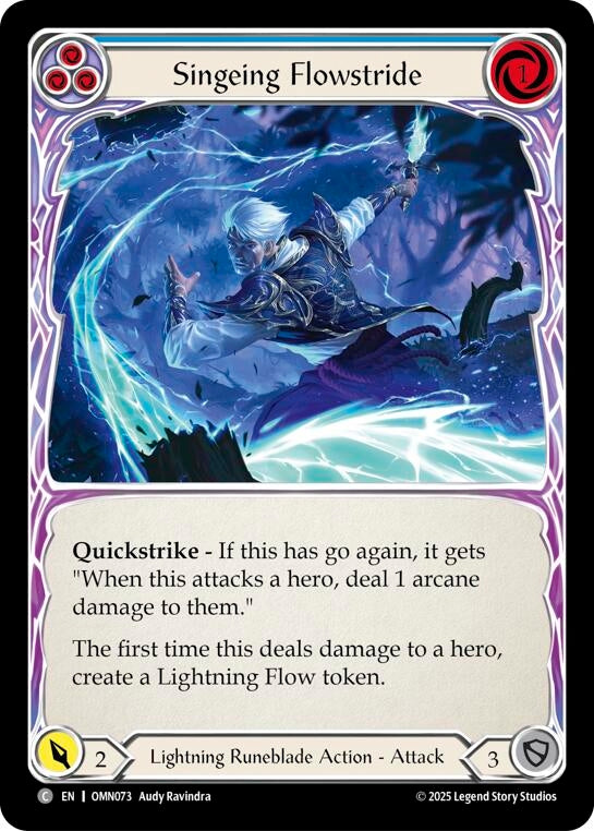Image for Singeing Flowstride (Blue) (OMN073) (Omens of the Third Age) - Flesh and Blood TCG