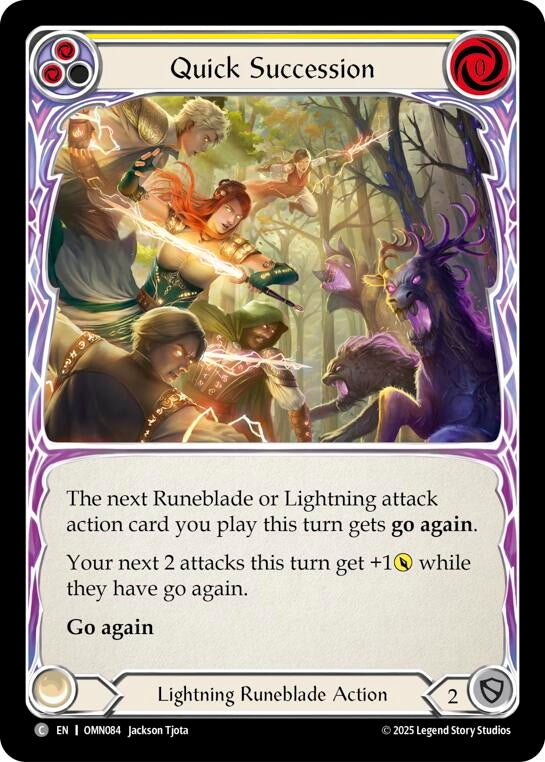 Image for Quick Succession (Yellow) (OMN084) (Omens of the Third Age) - Flesh and Blood TCG
