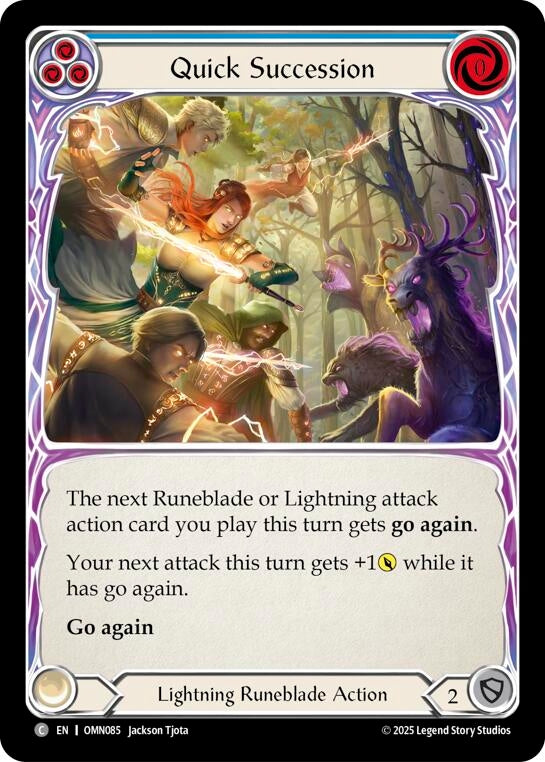 Image for Quick Succession (Blue) (OMN085) (Omens of the Third Age) - Flesh and Blood TCG