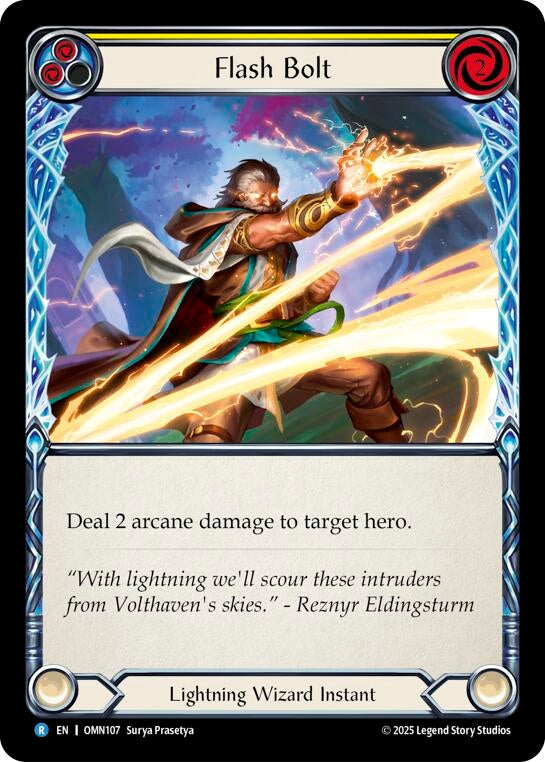 Image for Flash Bolt (Yellow) (OMN107) (Omens of the Third Age) - Flesh and Blood TCG