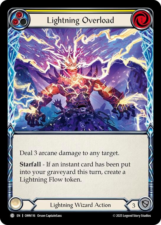 Image for Lightning Overload (Yellow) (OMN116) (Omens of the Third Age) - Flesh and Blood TCG